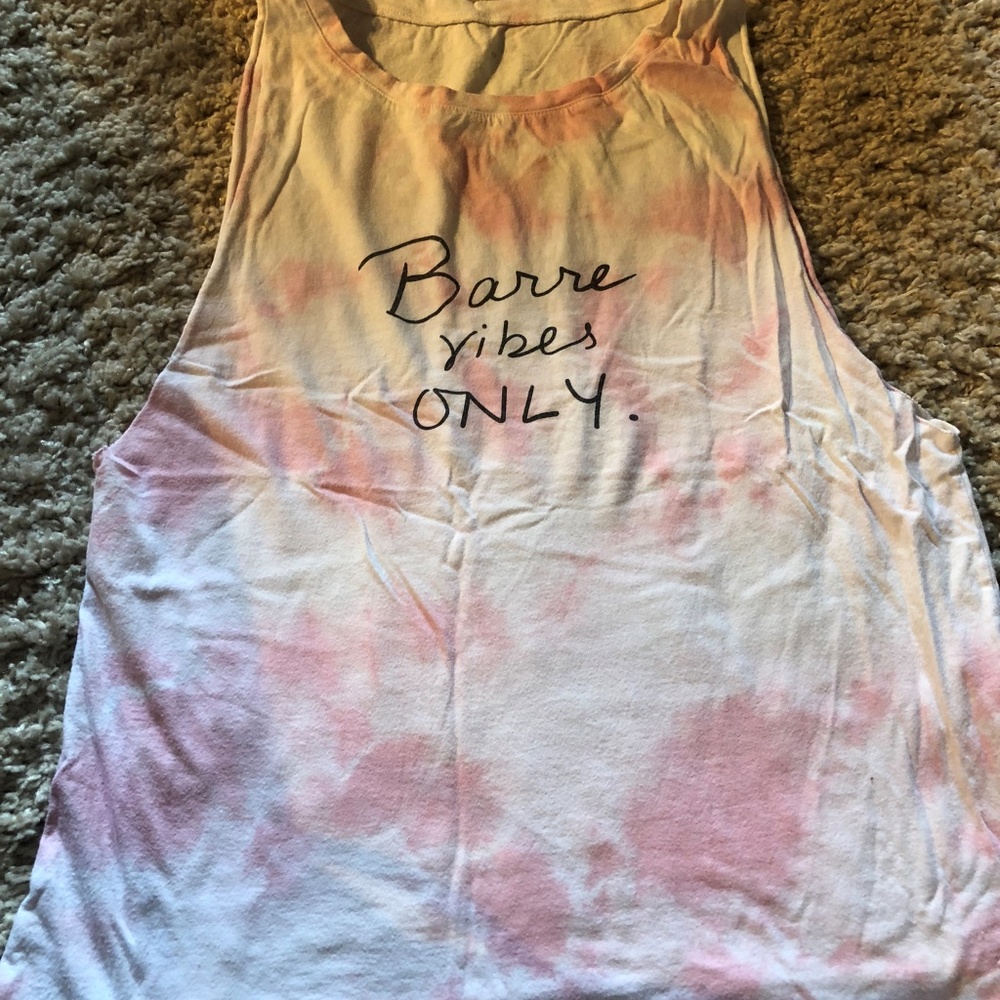Emi Jay "Barre Vibes Only" Tie-Dye Tank Top in Pink and Yellow